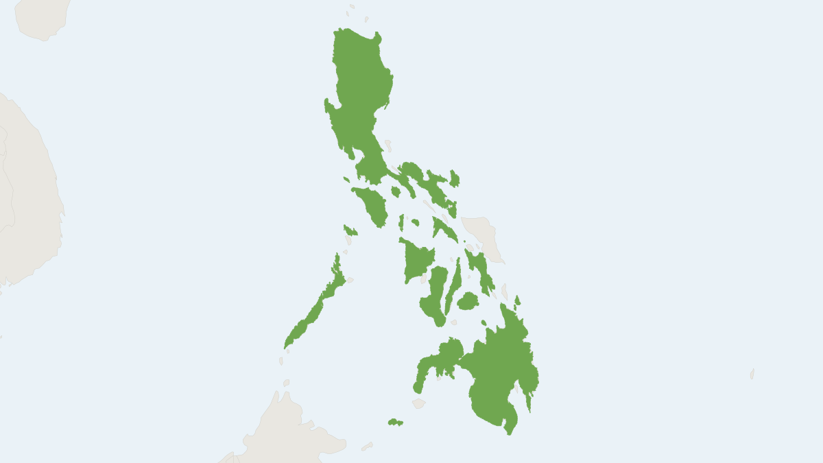 Range map of the Yellow-faced Horseshoe Bat (Rhinolophus virgo)