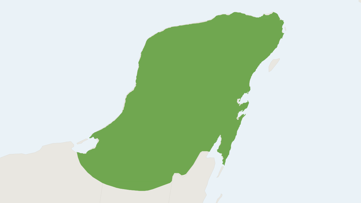Range map of the Yucatan Deer Mouse (Peromyscus yucatanicus)
