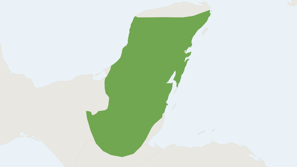 Range map of the Yucatan Squirrel (Sciurus yucatanensis)