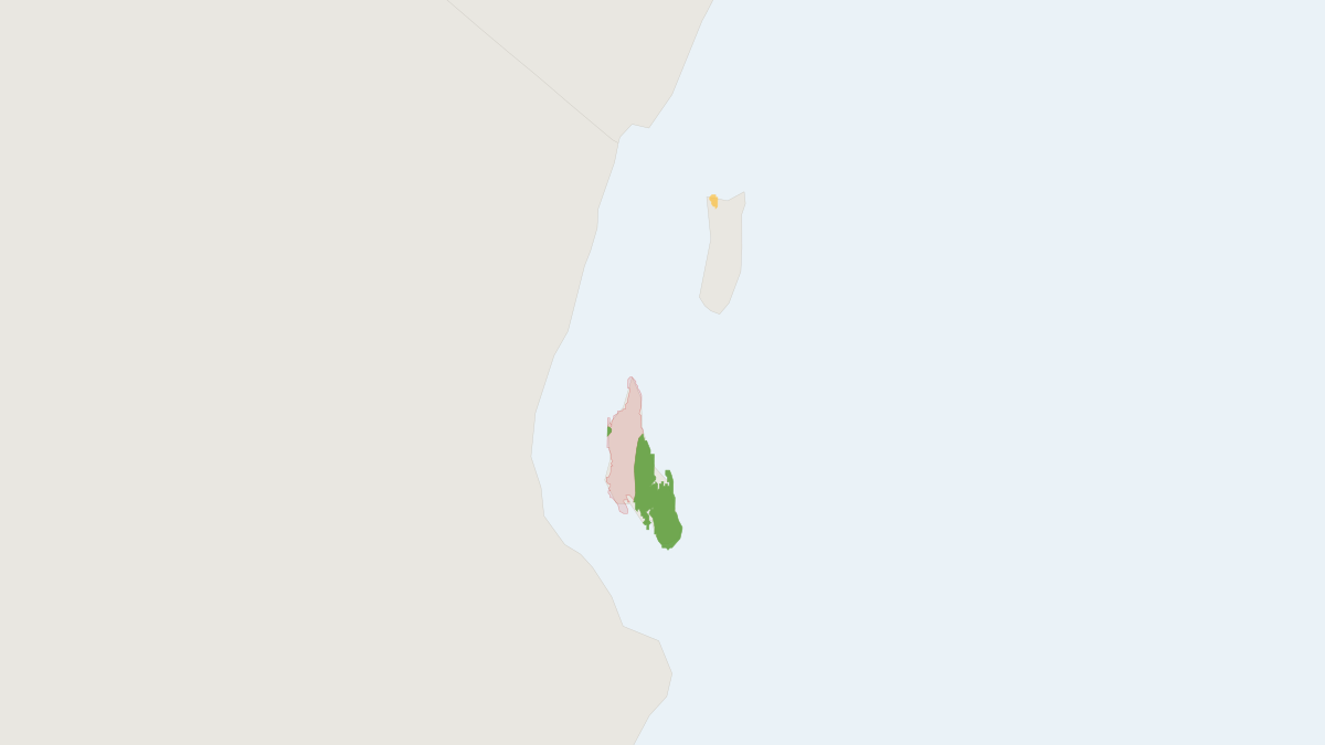 Range map of the Zanzibar Red Colobus (Piliocolobus kirkii)