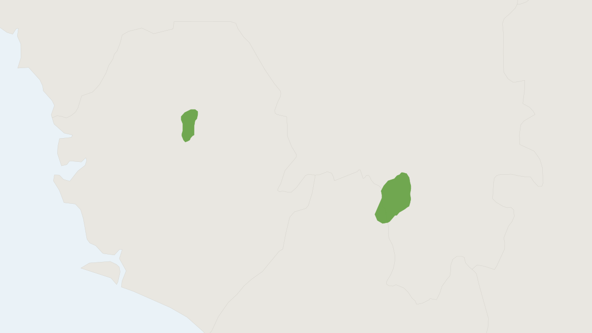 Range map of the Ziama Horseshoe Bat (Rhinolophus ziama)